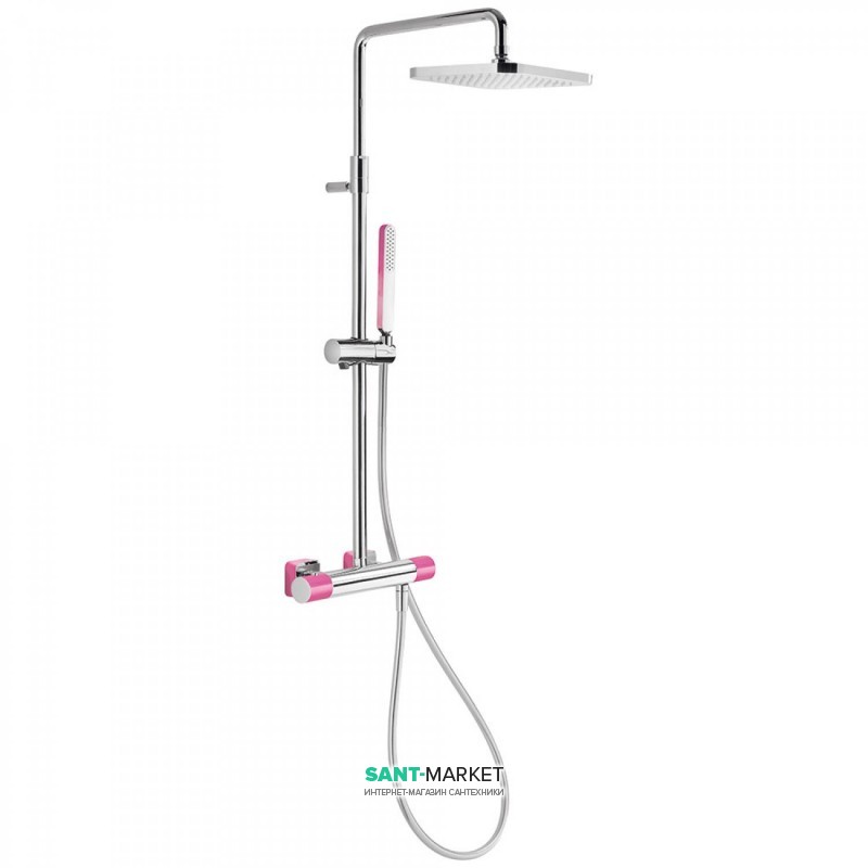 Душова стійка Tres Loft colors з термостатом фуксія/хром 20019501FU
