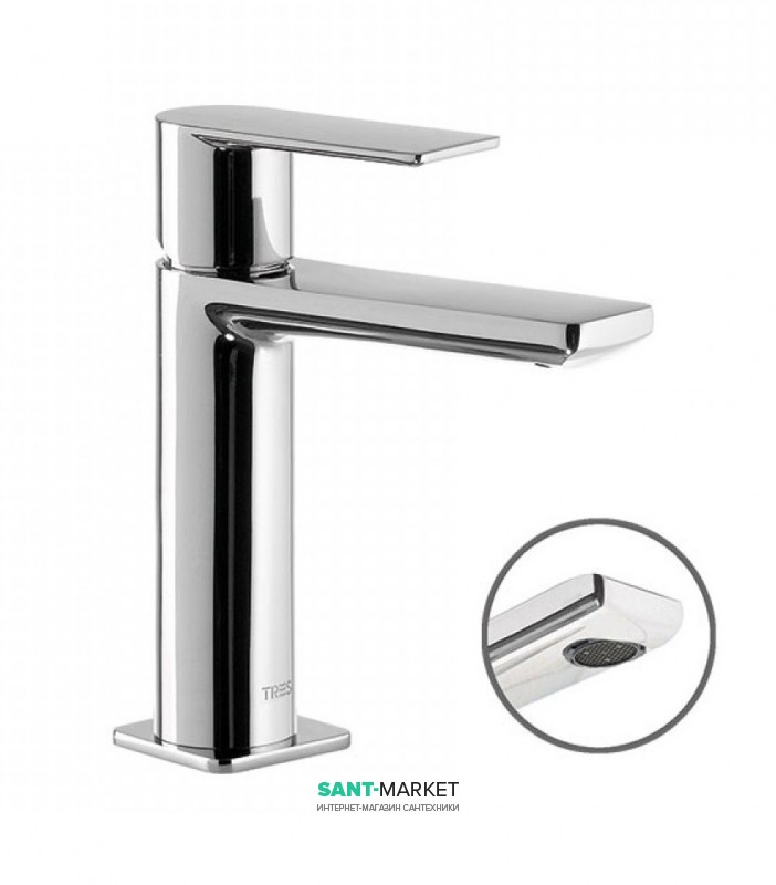 Смеситель для раковины Tres Loft-Tres с донным клапаном хром 20010301D