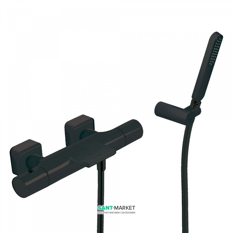 Термостат для ванни Tres Loft colors з ручним душем чорний матовий 20017409NM