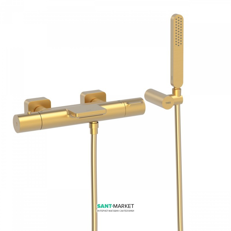 Термостат для ванни Tres Loft colors з ручним душем матове золото 20017409OM