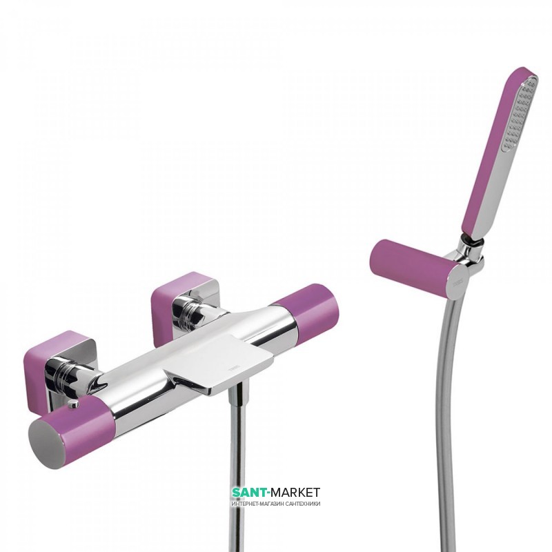 Термостат для ванной Tres Loft colors с ручным душем фиолетовый/хром 20017409VI