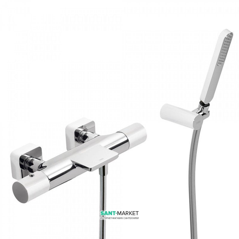 Термостат для ванни Tres Loft colors з ручним душем білий/хром 20017409BL