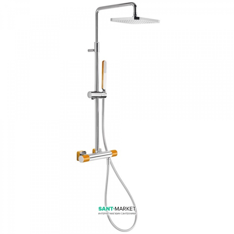 Душова стійка Tres Loft colors з термостатом помаранчевий/хром 20019501NA