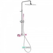 Душова стійка Tres Loft colors з термостатом фуксія/хром 20019501FU