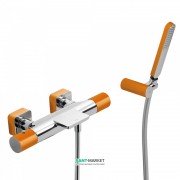 Термостат для ванной Tres Loft colors с ручным душем оранжевый/хром 20017409NA