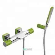 Термостат для ванной Tres Loft colors с ручным душем зеленый/хром 20017409VE