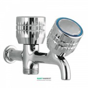 Запорный вентиль с краном Tres Ese-23 для стиральной машины двойной холодная вода 1/2'' - 3/4'' хром 123515