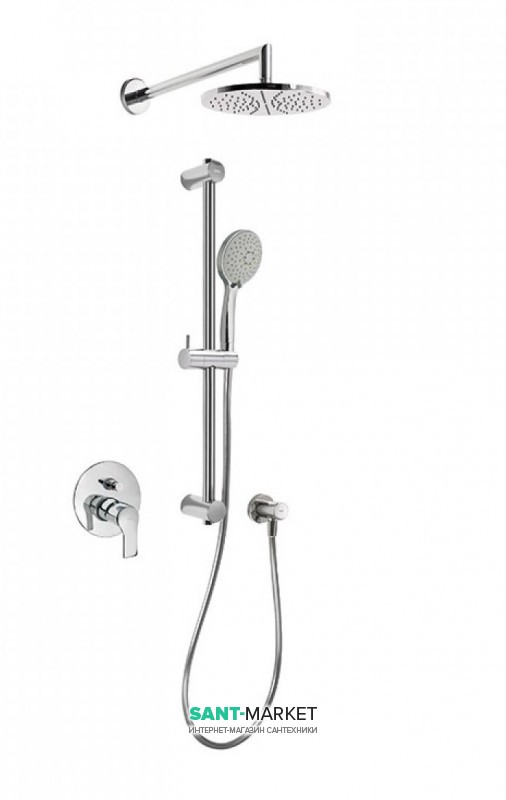 Душевая система скрытого монтажа Tres K-tres с однорычажным смесителем и штангой хром 169980
