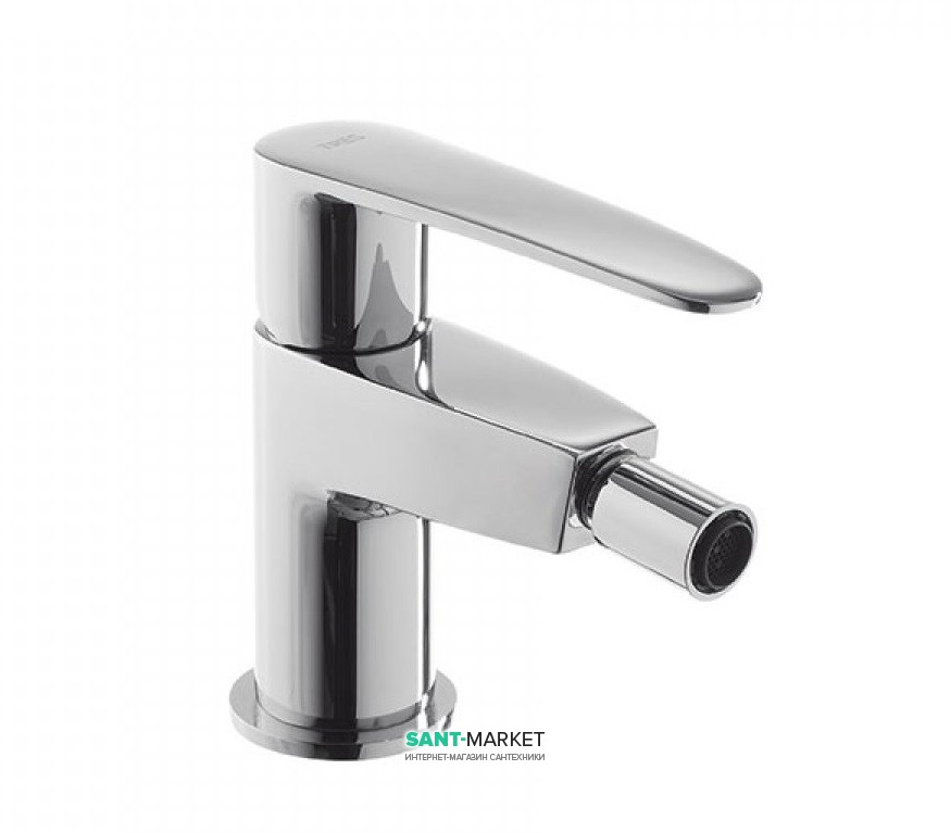 Змішувач для біде Tres Flat-tres одноважільний з донним клапаном хром 20412001D