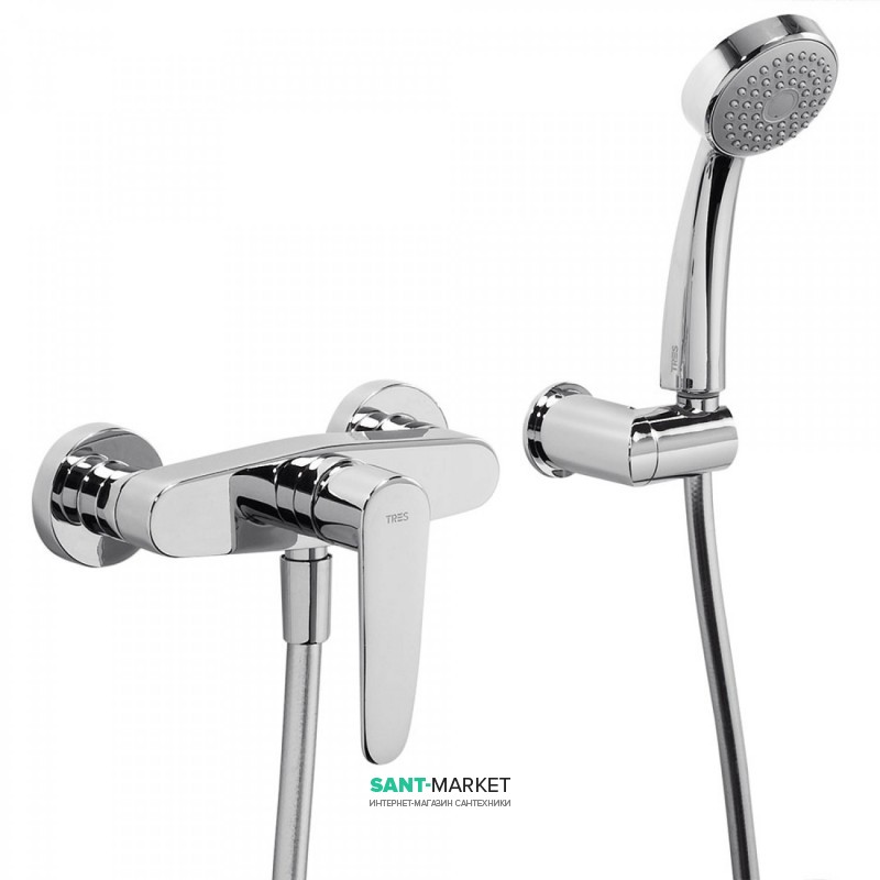 Смеситель для душа Tres Flat-tres с ручным душем хром 20416701