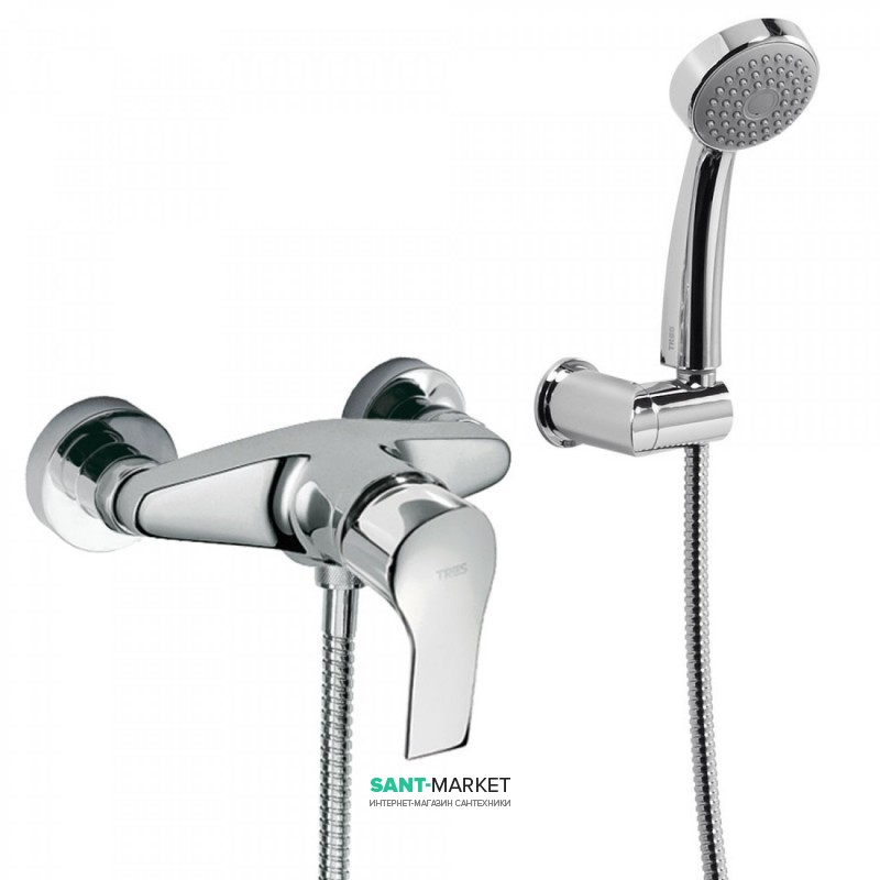 Смеситель для душа Tres K-Tres однорычажный с ручным душем хром 06916702