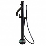 Смеситель для ванной Paffoni Light однорычажный напольный в комплекте с внутренней частью черный матовый LIG 032 NO + LIG 030