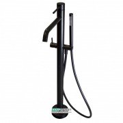 Смеситель для ванной Paffoni Light однорычажный напольный в комплекте с внутренней частью черный матовый LIG 032 NO + LIG 030