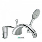 Смеситель для ванной Tres K-Tres однорычажный с ручным душем монтаж на борт ванны хром 169145