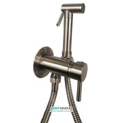 Гигиенический душ Paffoni Tweet Round Mix со смесителем и шлангом нержавеющая сталь ZDUP 110 ST