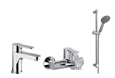 Набір змішувачів ванни Paffoni Blu Kitblu з душовим гарнітуром хром KITBLU