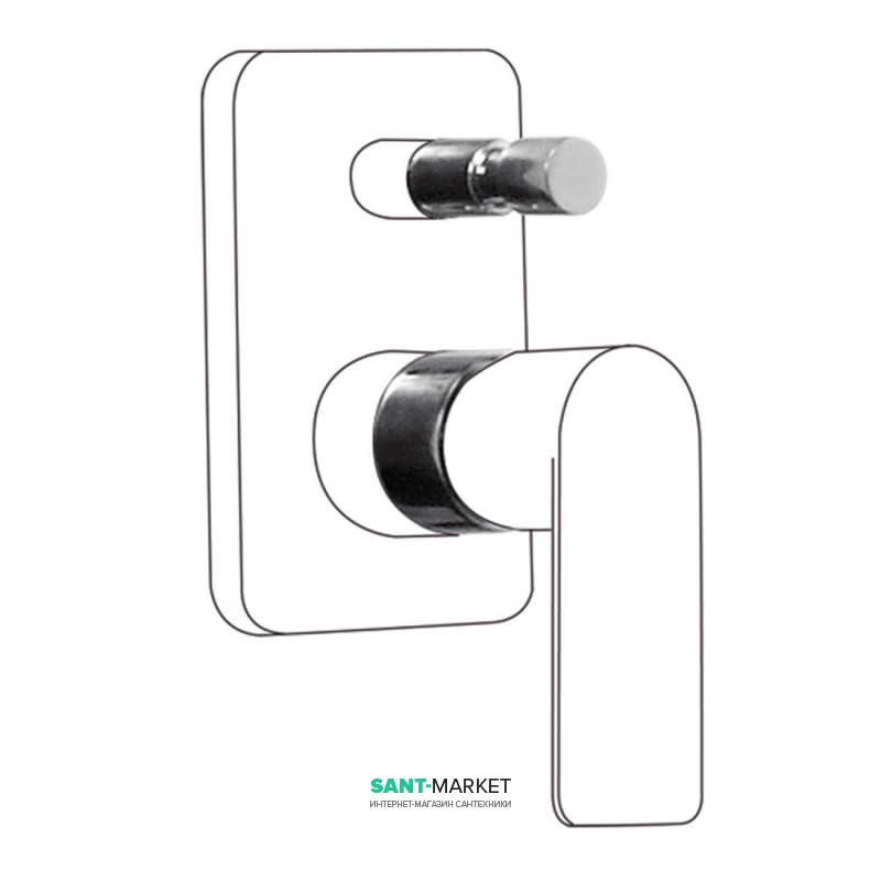 Подовжувач для одноважільного вбудованого змішувача для душу Tres Loft-Tres хром 20018010