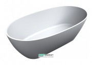 Ванна из искусственного камня Miraggio Estella 168x83 см овальная белый глянцевый 0000267