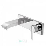 Змішувач для раковини Tres Lex-tres одноважільний настінний з каскадним виливом хром 08126010