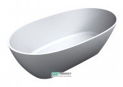 Ванна из искусственного камня Miraggio Estella 168x83 см овальная белый глянцевый 0000267