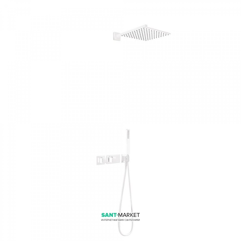 Душевая система Tres Block System colors термостатическая белый матовый 20725201BM