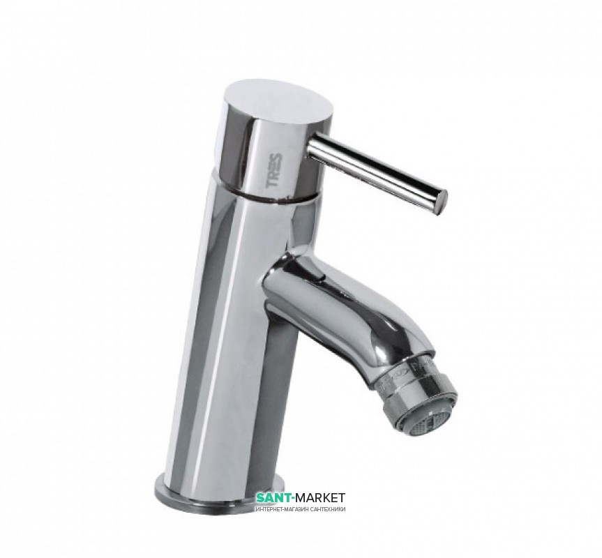 Смеситель для биде Tres Alplus однорычажный с донным клапаном хром 20392001D