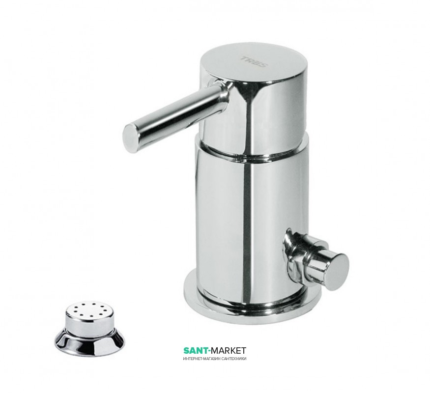 Смеситель для биде Tres Alplus однорычажный с небольшим душем хром 20313001