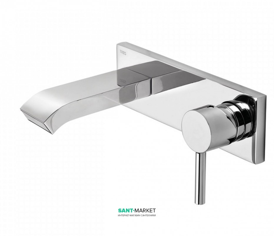 Змішувач для раковини Tres Alplus настінний одноважільний хром 20326010