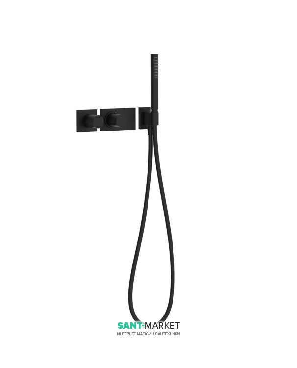 Термостат для душа Tres Block System colors с ручным душем 1 потребитель черный матовый 20735191NM