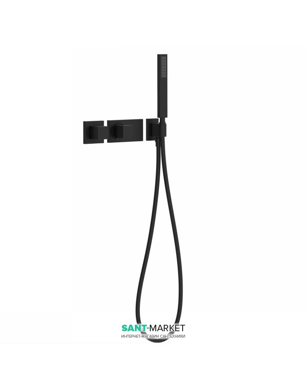 Термостат для душу Tres Block System colors з ручним душем 2 споживача чорний матовий 20725291NM