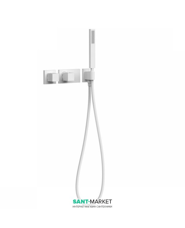 Термостат для душу Tres Block System colors з ручним душем 2 споживача білий матовий 20725291BM