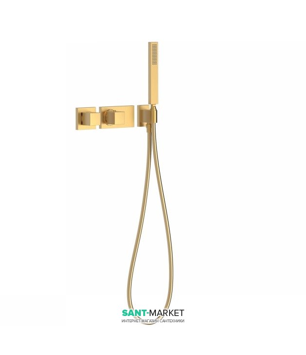 Термостат для душа Tres Block System colors с ручным душем 2 потребителя матовое золото 20725291OM