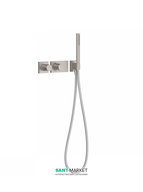 Термостат для душа Tres Block System colors с ручным душем 2 потребителя сталь 20735291AC