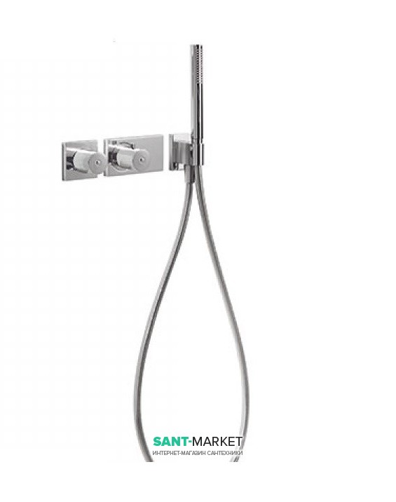 Термостат для душа Tres Block System с ручным душем 2 потребителя хром 20735291