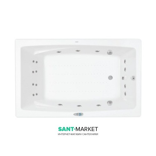 Ванна аэро- и гидромассажная акриловая прямоугольная PoolSpa Fantasy 185х115 система Smart 2+ белый PHP1H10ST2C1960