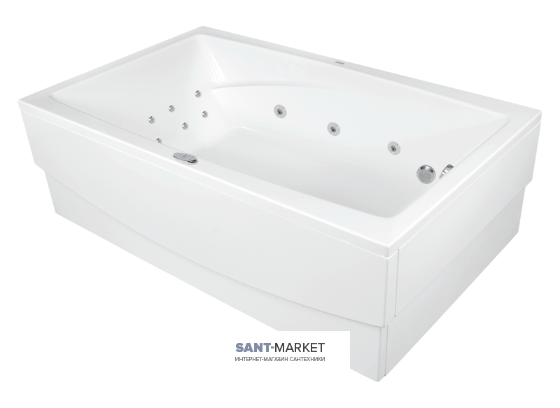 Ванна гідромасажна акрилова прямокутна PoolSpa Fantasy 185х115 система Smart 1 білий PHP1H10ST1C0000