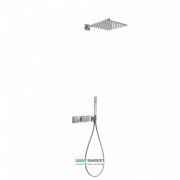 Душевая система Tres Block System colors термостатическая с верхним и ручным душем сталь 20725201AC