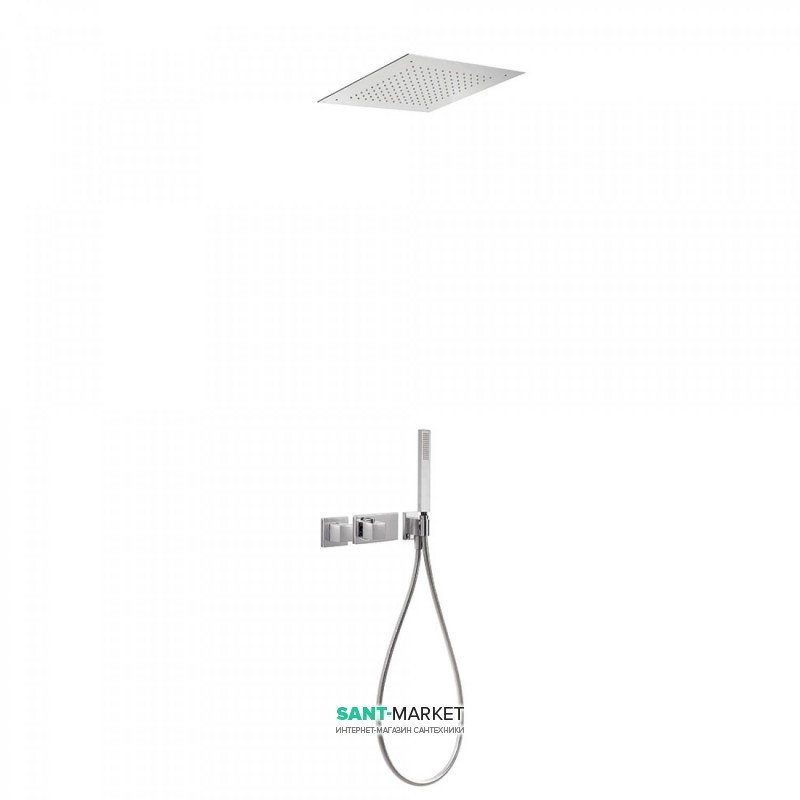 Душевая система Tres Block System термостатическая с верхним и ручным душем хром 20725204