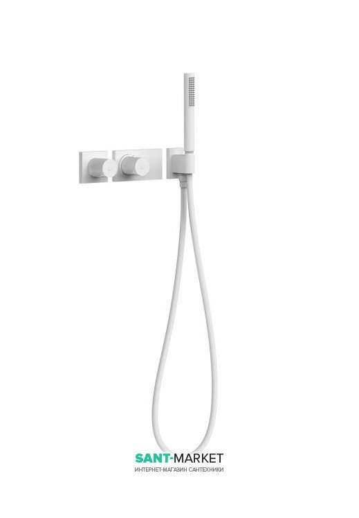 Термостат для душа Tres Block System colors с ручным душем 1 потребитель белый матовый 20735191BM