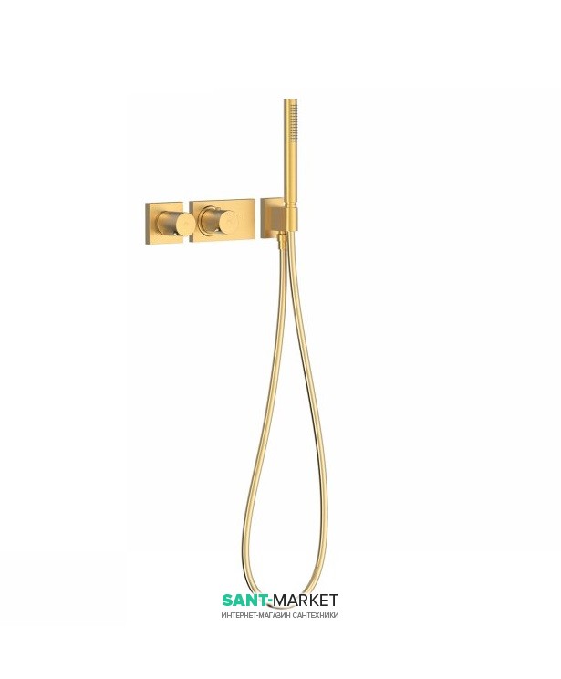 Термостат для душу Tres Block System colors з ручним душем 1 споживач матове золото 20735191OM
