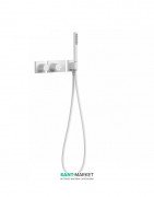 Термостат для душа Tres Block System colors с ручным душем 2 потребителя белый матовый 20735291BM