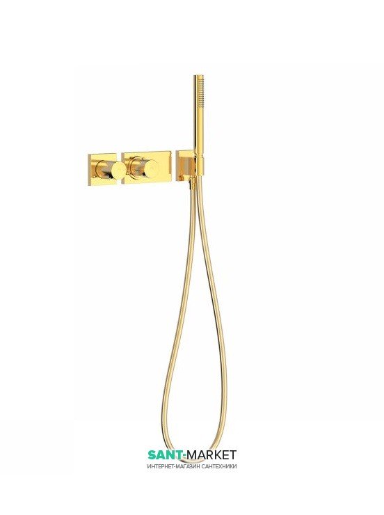 Термостат для душа Tres Block System colors с ручным душем 2 потребителя золото 20735291OR