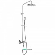 Душова стійка Tres Alplus зі змішувачем верхнім і ручним душем хром 20319101