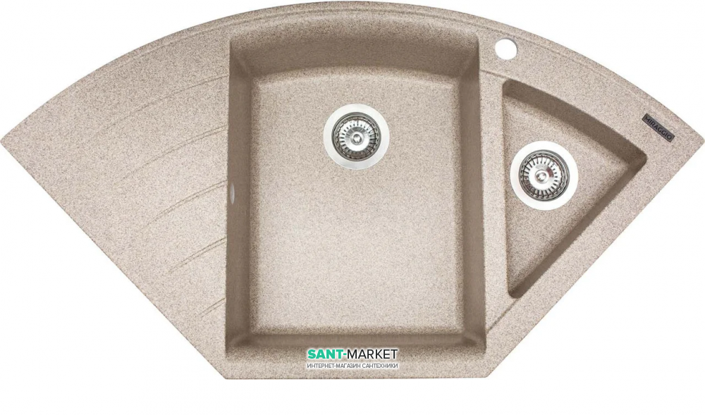 Мийка для кухні Miraggio Europe 1100x550x192 врізна з 2 чашами матовий terra 0000017