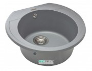 Мойка для кухни Miraggio Tuluza врезная круглая с переливом матовый Gray 0000046