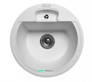 Мийка для кухні Miraggio Valencia врізна кругла з переливом матовий White 0000057