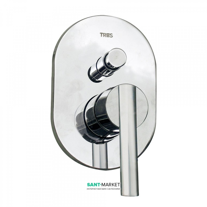 Змішувач для душу Tres Lex-tres одноважільний вбудований 2 канали хром 18118005