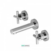 Смеситель для раковины Tres Bimax-Tres двухвентильный настенный хром 163152