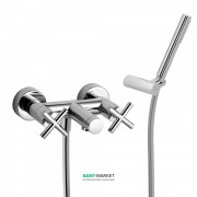 Змішувач для ванни Tres Bimax-Tres двухвентильний з ручним душем хром 163874