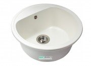 Мойка для кухни Miraggio Malibu 517x517x221 врезная круглая с переливом матовый White 0000031